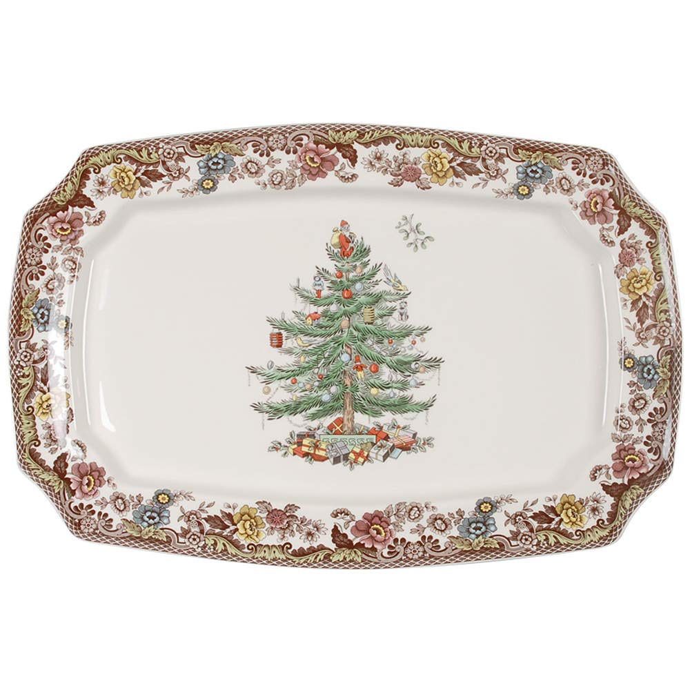 1906年　Spode　シノワズリ スクエアプレート【s0008】 Amazon.com | Spode Christmas Tree Grove 17